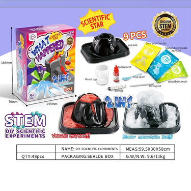 DIY 2IN1 VOLCANO SCIENTIFIC EXPERIMENT SET - 9 PCS